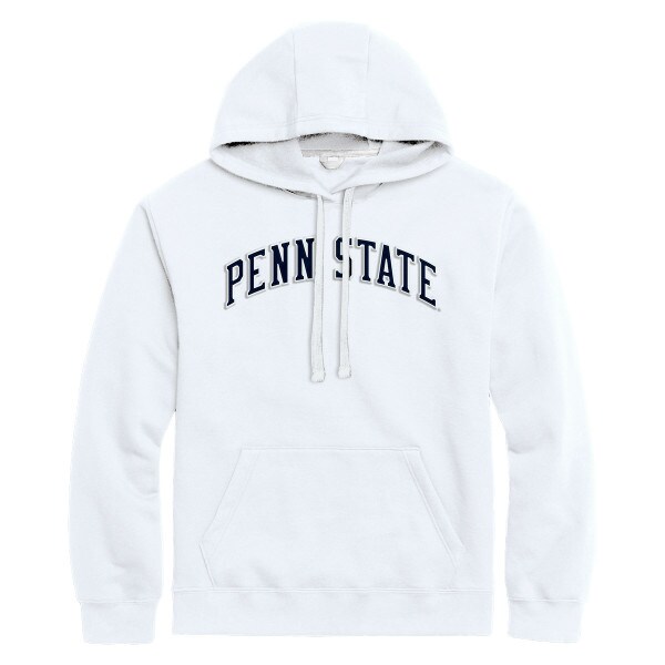 white hooded sweatshirt with arched Penn State